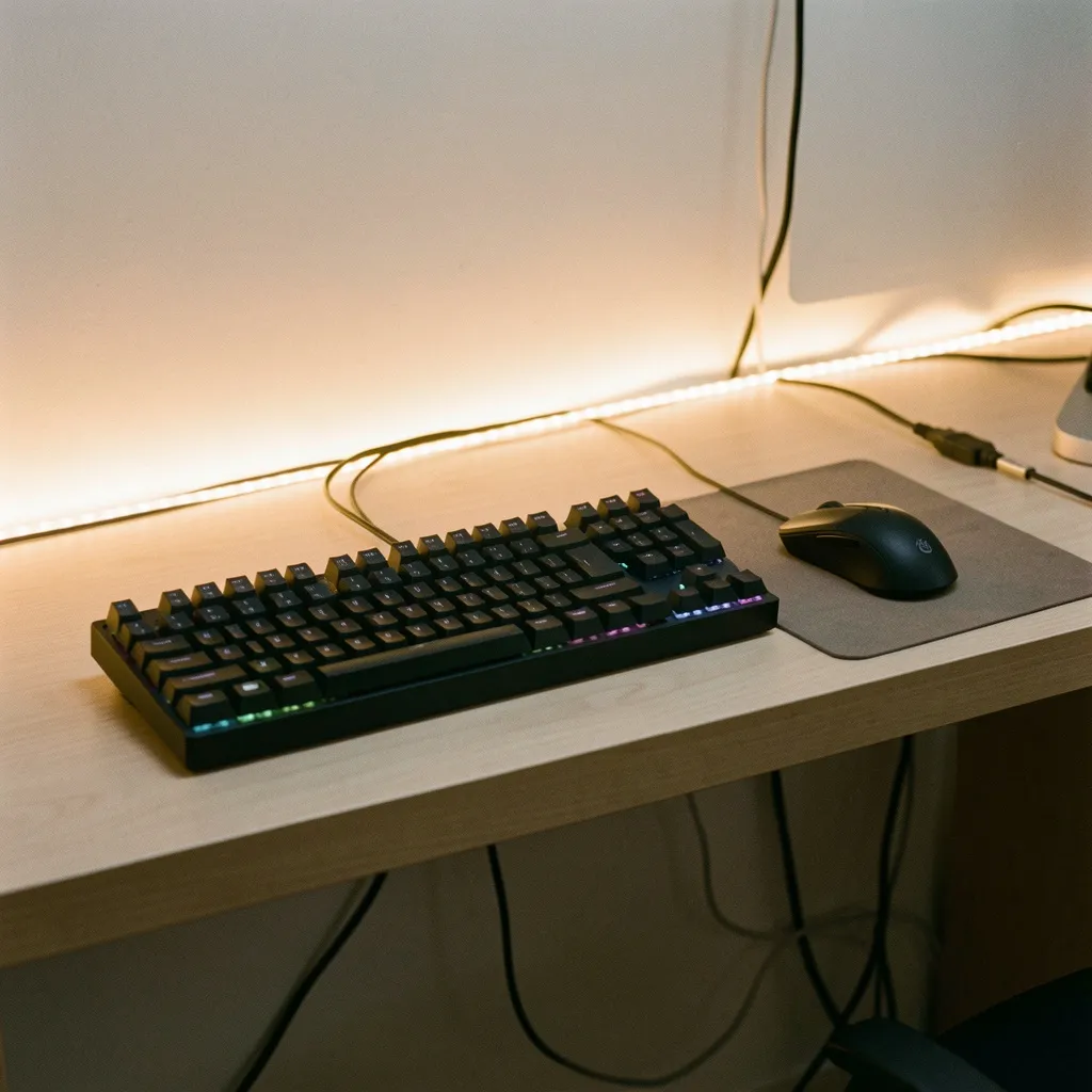 Minimalist desk setup with workspace elements